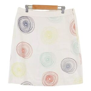 Boden Preppy A-Line Skirt with Multicolor Swirl Pattern